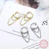 Orecchini a cerchio in oro argento orecchino a catena lunga per le donne 925 gioielli di moda coreana 2022 Oorbellen