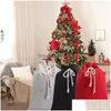 Dekoracje świąteczne Dekoracje świąteczne 1PC Święty Mikołaja Duża pojemność cukierowa torba zabawek Claus Tree Ornament Dstring Home Dostawca C Dhyiu