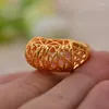 Cluster ringen 24k gouden kleurring vrouwen meisje geschenk groothandel klassieke trouwringen voor mannen sieraden