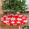 Décorations De Noël Décorations De Noël Flocon De Neige Arbre Jupe Arbres Tapis Ornements Avec Motif Doux Pour Drop Delivery Home Garden Dh0Ti