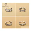 Ringas de banda clássica Retro Retro vintage 925 Sterling Sier Hand Open Ring de dedo de dedo anéis ajustáveis ​​para mulheres Jeia do Dia dos Namorados DH3SV