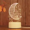 Медведь с сердцем 3D Ночное свет Творческое светодиодное украшение спальни маленькая настольная лампа романтический красочный рисунок