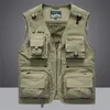 Men's Vests Summer Men Unloading Tactical Coat Casual Pographer Waistcoat Mesh Work Sleeveless Jacket Tools Pocket 5XL 221124