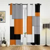 Gardin orange svart grå abstrakt fönster gardiner för vardagsrum sovrum kök behandling valans heminredning draperier