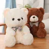 1Pc 25Cm Cute Teddy Bear With Button Bow Hugs Soft Cuddle Plush Bear Toy Pillow Doll for Girl Pillow Dropshipping J220729