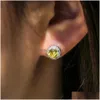 Stud 2022 Luxury White Zircon Stud ￶rh￤ngen f￶r kvinnor Fashion Elegant Sier Color Earring Female Wedding Jewelry Gift Drop Delivery DH82R