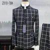 Mens Suits Blazers 2 PCS Suit Set Jacket Pants Fashion Butik Single Breasted Stand Collar Tunic Coat Trousers 221123