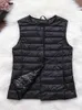 Women Down Parkas Fitaylor 90% Ultra Light White Duck Vest Cienka płaszcz Kurtka bez kołnierza lub O 221124