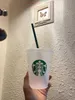 Starbucks 16 унций/473 мл Русалка Пластиковая тумблер многоразовый чай соломенного молока чашка холодной воды RF2N