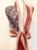 Szaliki Vintage American Flag plisowany bawełniany szalik 4 lipca USA patriotyczny