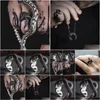 Band Rings Retro Python Rings Vintage Snake Style Ring Punk Gothic Jewelry Drop Delivery 2021 Dha7E