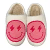 النعال المبتسم الوجه البرق الأزرق/ الوردي لطيف الحذاء الشتوي الداخلي الدافئ للبالغين والأطفال 221124