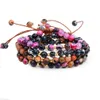 Cuentas de cuentas de piedra natural Hombres Pulsera de hebras Hecho a mano Ajustable Mti Cuentas de color Pulseras de cuerda trenzada para mujeres Pareja Joyería G Dhbcd