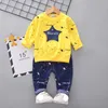 Autumn Baby menino Clothing Conjunto de roupas infantis Terno de menino de manga longa cal￧a de camiseta estrela 2pcs Roupas meninos Conjunto 1 2 3 4 anos