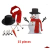 Рождественские украшения рождественские украшения 1 набор отличный на открытом воздухе снеговик снеговик, украшающий комплект, украшающий нос реалистичный вид dhryx