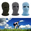 القبعات للجنسين 2-Hole Knitted Ski Mask Balaclava Hat Winter Solid Color Full Face Cover Neck Gaiter Outdoor Windproof Beanie Cap