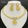 Bröllopsmycken uppsättningar Dubai Women Necklace örhängen set afrikansk mode Nigeria Gold Plated Bride Party Gifts 221123