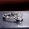 Fedi nuziali Visisap ovale splendente zircone intarsiato fidanzamento per le donne regali di compleanno gioielli di moda all'ingrosso F170