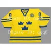 College Hockey draagt ​​Vintage 2002 Team Zweden Jerseys 12 Daniel Sedin 30 Lundqvist 5 Niclas Lidstrom 40 Elias Pettersson 40 Henrik Zetterberg Custom Hockey