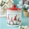 Storage Bottles Jars Storage Bottles Sealed Large Ceramic Dried Fruit Snack Creative Christmas Gift Pantry Organizer Container Dro Dhbeu