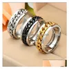 Bandringen titanium staal roteerbare bandringen voor vrouwen mannen spinner mtifunctionele kettingring fles opener drop levering sieraden dhntx