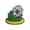 花の刺繍パッチ付きサボテン植物縫製概念のアイアン衣類シャツジャケットカスタムパッチ