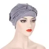 イスラム教徒の女性ヒジャーブ帽子がん化学療法帽子編みラインストーンターバンヘッドスカーフイスラムヘッドラップレディービーニーボンネットヘアロスカバー