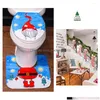 Couvre-sièges de toilettes Siège de toilette Ers 2pcs Noël Santa Gnome Tissu non tissé Salle de bain Er Pad Mat Décoration de Noël Accessoire Drop Del Dh4Wq