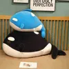 4060 cm Giant Grootte zeedier knuffel vet blauw zwarte walvis zacht speelgoed knuffel speelgoedkussen ld girl ldren verjaardagscadeaus j220729