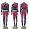2024 Tasarımcı Marka Takipleri Kadınlar Sonbahar Kış Giysileri Baskı 2 Parça Set Gradyan Sweatshirts Pantolon Uzun Kollu Bayanlar Kıyafetleri Eşit Jogging Suit 9042.2
