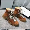 Winter Wool Boots Classic Spring herfst mode vrouwen hoge topschoenen 100% lederen dikke bodem ontwerper mannen trainers platform vrouw veter sneakers maat 35-45