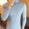 Pulls pour hommes Pull à col roulé Automne Hiver Classique Solide Slim-Fit Pulls tricotés Mâle Casual Chemise à fond Chaud Jumper 221124