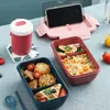 Dinnerware Sets 1100ml Lunch Box Portable Bento Microwave Container Case Picnic Lunchbox With Tableware