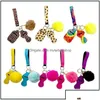 Party Favor Party Gefoort Evenementbenodigdheden Feestelijke huistuin 11 kleuren 5 st. Defensie Keychain Set Pompom Hand Sanitizer WR DHSM7 Drop de Dh6Sn