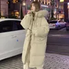 Trenchs de femmes Manteaux Femmes Oversize Parka Manteau 2022 Winterr Col De Fourrure Épais Parkas Casual Wear Qualité Mode Automne À Capuchon