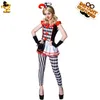 Theme Costume Clown Women Halloween Fancy Dress Adult Funny Circus s Cosplay Party Role Play Clothing with Hat 221124