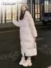 Womens Down Parkas Vielleicht Solid Color Long Straight Winter Coat Casual Women Clothes Hooded Stylish Jacket Female Outerwear 221124