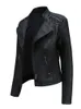 Pelle da donna finta autunno inverno Pu giacche donna manica lunga cerniera sottile motor biker cappotto femminile outwear top 221124