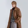 Mężczyźni łączy jesienne i zimowe wełniane płaszcz dla mężczyzn średniej długości kaszmiru na ramię w brytyjski styl luz moda 221123