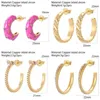 Boucles d'oreilles créoles grand rond géométrique couleur or Piercing jumelé anneaux d'oreille à la mode cuivre Micro pavé Zircon mode bijoux coréens