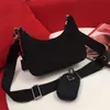 Designer-Nylon-Tragetaschen, Triad-Mode, Ketten-Geldbörse, Damen-Luxus-Streu-Crossbody-Schultertaschen, kleine Anhänger-Geldbörse, klassische, glänzende Handtasche, Reißverschlusstasche