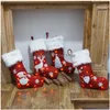 Décorations de Noël Décorations de Noël Chaussettes cadeaux du Père Noël LED Année de bas pour enfants Ornement d'arbre Glowing Décor de Noël Drop Dhqgz