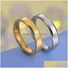Band Rings Fashion 6Mm Stainless Steel Ring Wedding Band Sier Rings For Men Woman Can Diy Engrave Engagement Jewelry Fit Size 513 Dr Dhqi0