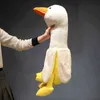 Cartoon Cute Ba Duck Doll Cuddle Plush White Ducks Toy ldren cuddly poduszka długa poduszka Piękna prezent świąteczny J220729