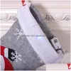 Christmas Decorations Christmas Decorations Stockings Led Socks With Snowman Santa Elk Bear Printing Xmas Candy Gift Bag Fireplace T Dhna1