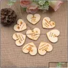 Favor do Partido Favor Favor 100 Nome do casamento personalizado personalizado e date Love Heart Heart Wooden CenterpiecesGift TagsAndJute String dh9hx
