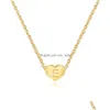 Pendant Necklaces Simple Heart Shape 26 Letter Pendant Necklace Women Boho 2022 Fashion Gold Metallic Personality Necklaces Glamour Dhycu