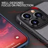 F￶r 14 Pro 14 Pro Max Phone Case Carbon Fiber Texture Anti-Drop Protective Cover