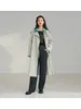 Miscele da donna FANSIALEN Colletto completo Manica regolare Trench lungo dritto Office Lady Solid Primavera Doppiopetto Cappotti di media lunghezza 221124