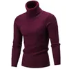 Maglioni da uomo Autunno Inverno Uomo Tinta unita Manica lunga Dolcevita Pullover Slim Twist Maglioni lavorati a maglia Top Uomo 221124